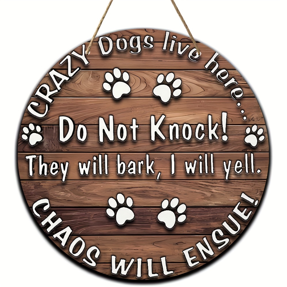 

1pc, Circular Wooden Dog Sign Warning Sign " Lives Here" Humorous Home Decoration, Suitable For Dog Owners, Suitable For Home And Farm Front Door Decoration (7.87 7.87 Inches)