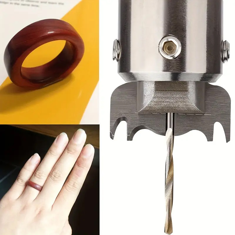 

16 Pcs Wooden Ring Drill Bit Set - Versatile Multifunctional Thick Ring Maker For Crafting Unique Wooden Rings, Jewelry, And Accessories - High-quality Wood Construction For Durability
