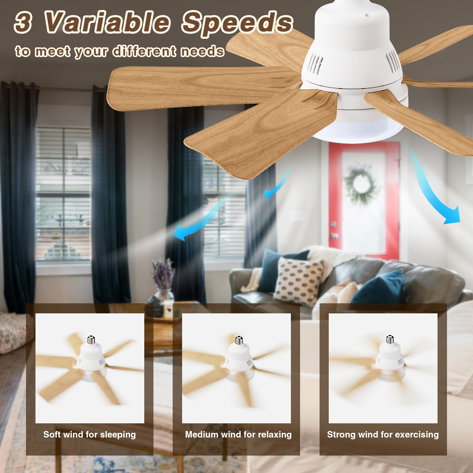 Socket Ceiling Fan Light Remote E 27 Based Easy Install details 3