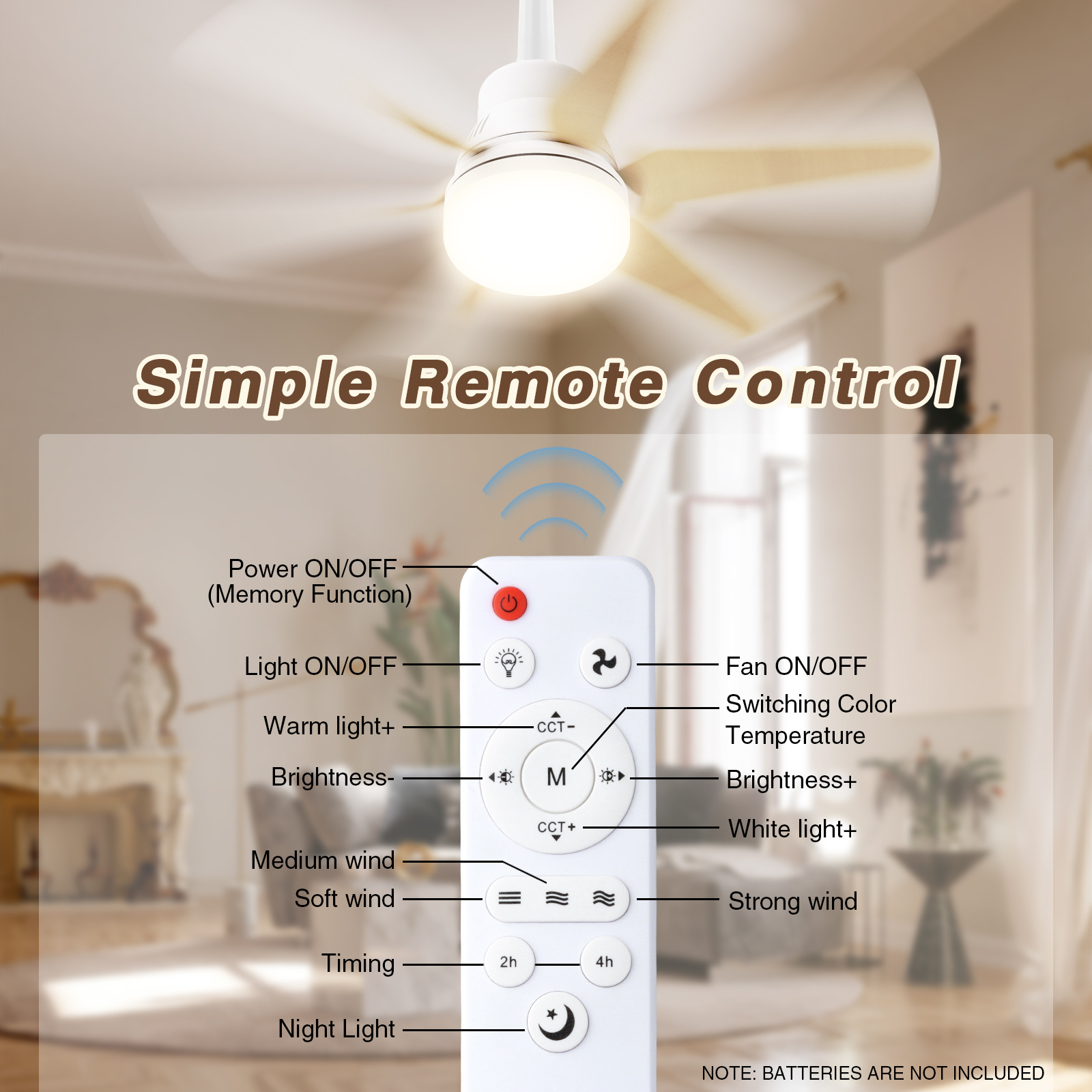 Socket Ceiling Fan Light Remote E 27 Based Easy Install details 4