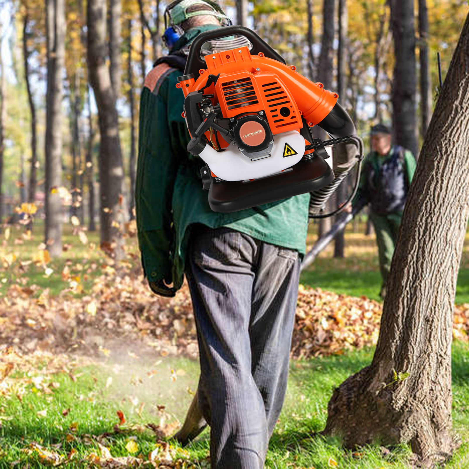TEMU A Backpack Leaf Blower, 52cc Gas Powered Leaf Blower Backpack, Powerful 2-stroke Engine Backpack Blower, Lightweight Grass Garden Blower, Gas