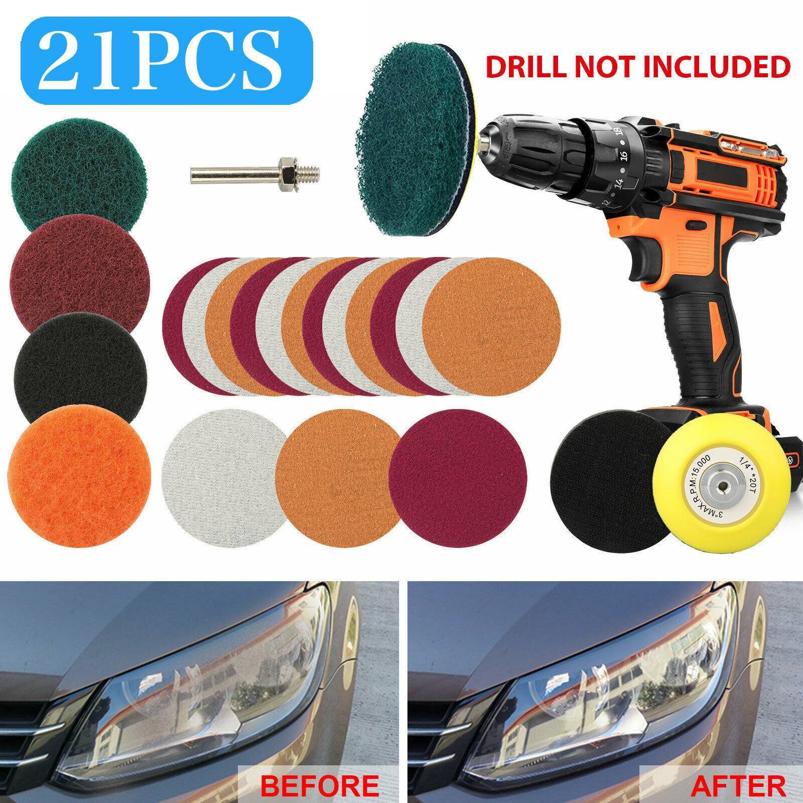 TEMU 21x 3" Car Headlight Lens Restoration Repair Kit Polishing Cleaner Cleaning Tool