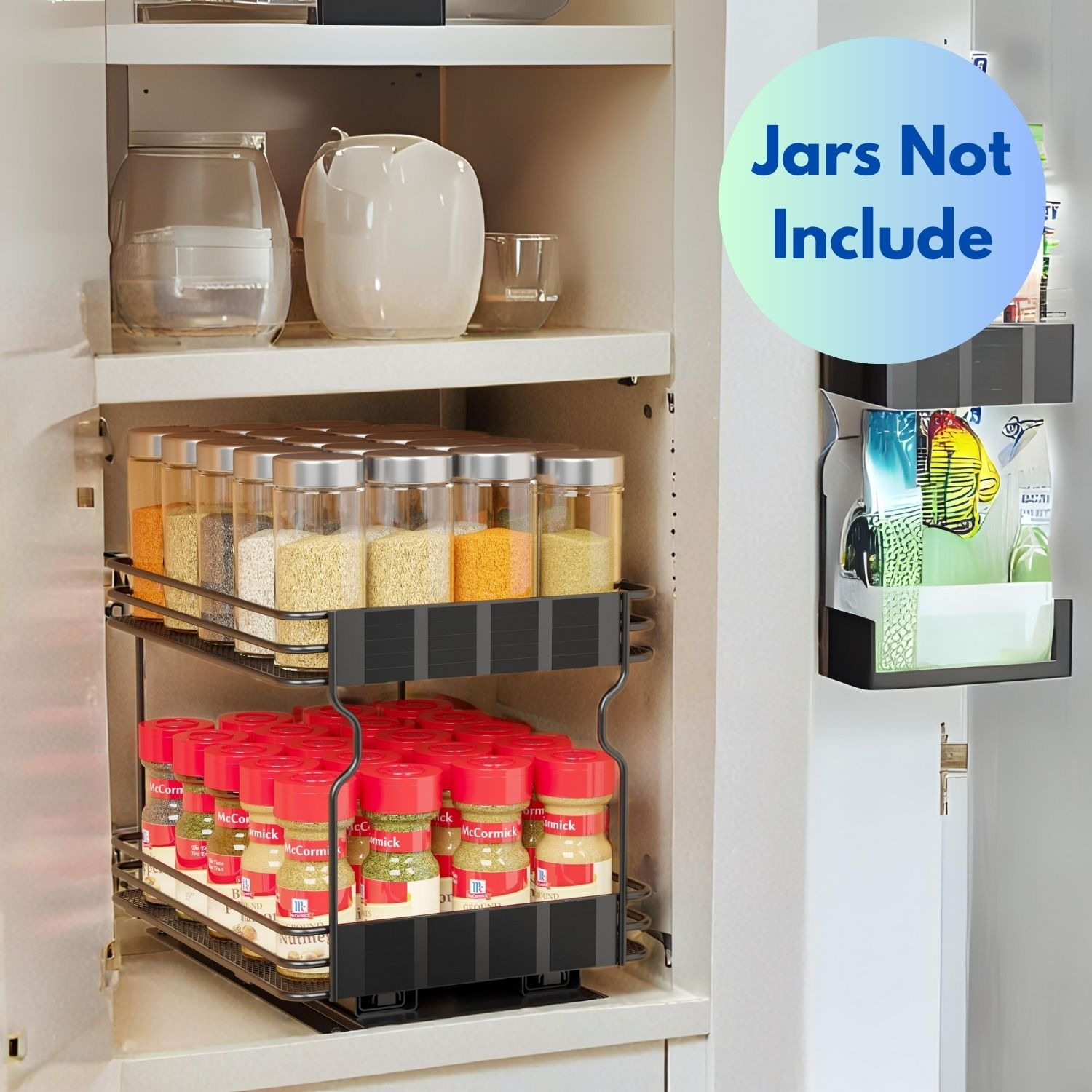 space saving slide spice organizer drawer tier pull rack Temu