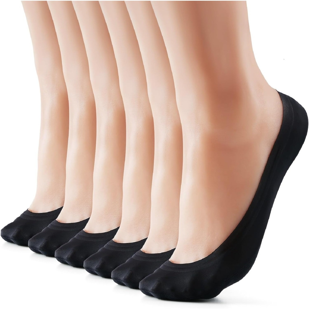 

6-9 Pairs Socks Women Nylon Ultra Low Cut Non-slip Thin Liner Socks Invisible For Flats