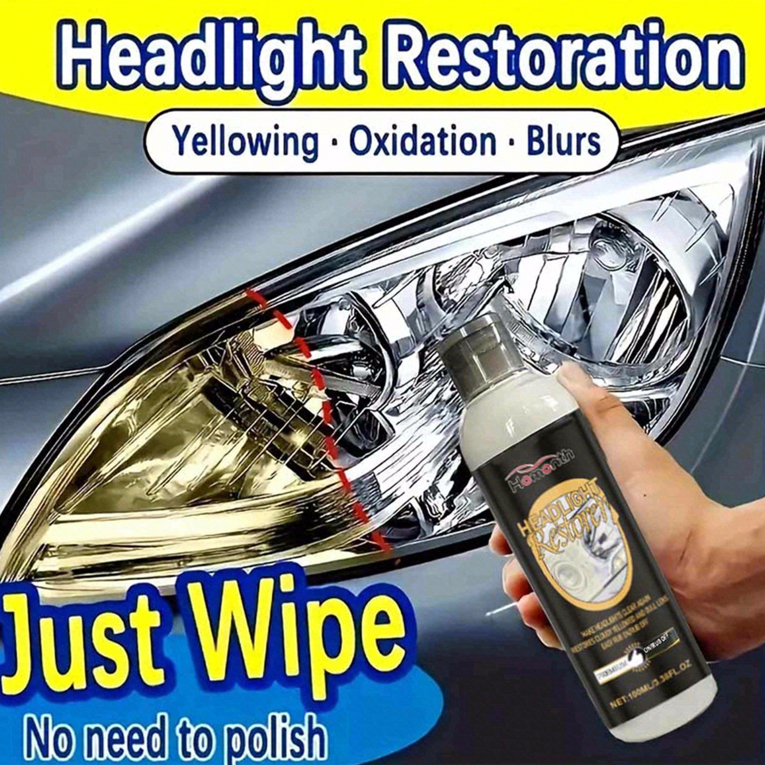 TEMU Automotive Headlight Restoration Kit - Crystal Plating Polish & Scratch Remover, Anti-yellowing