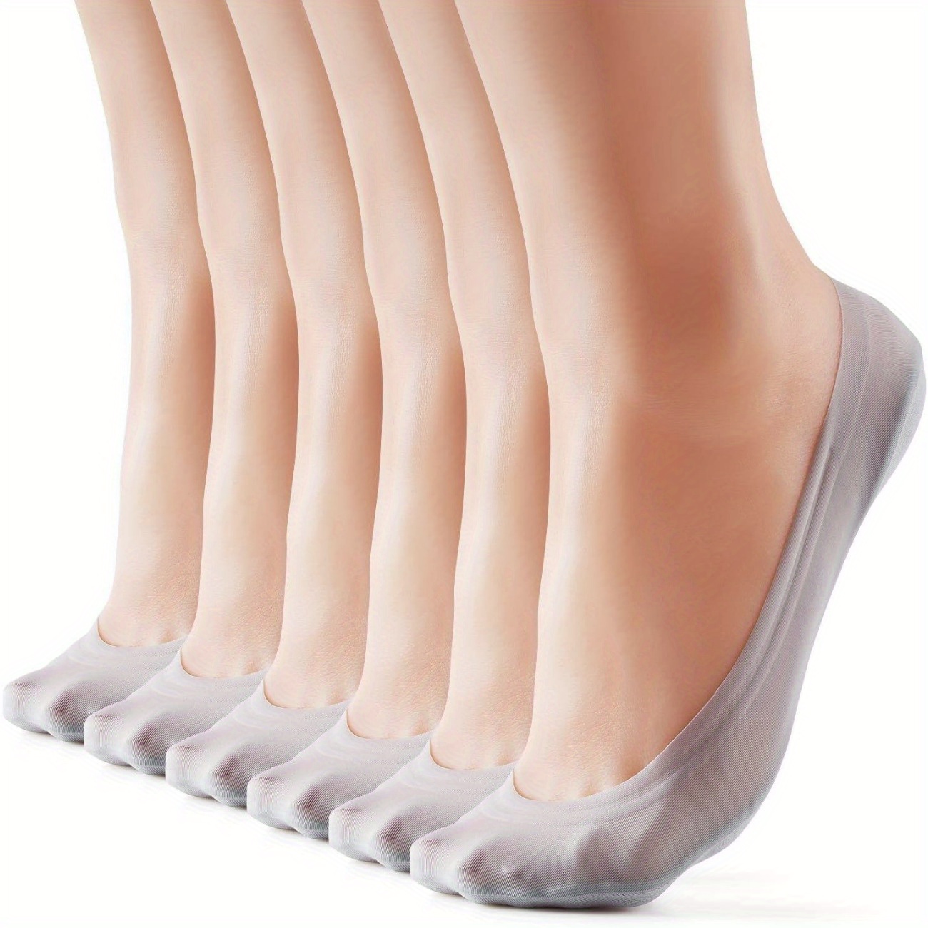 

6-9 Pairs Socks Women Nylon Cut Non-slip Thin Liner Socks Invisible For Flats