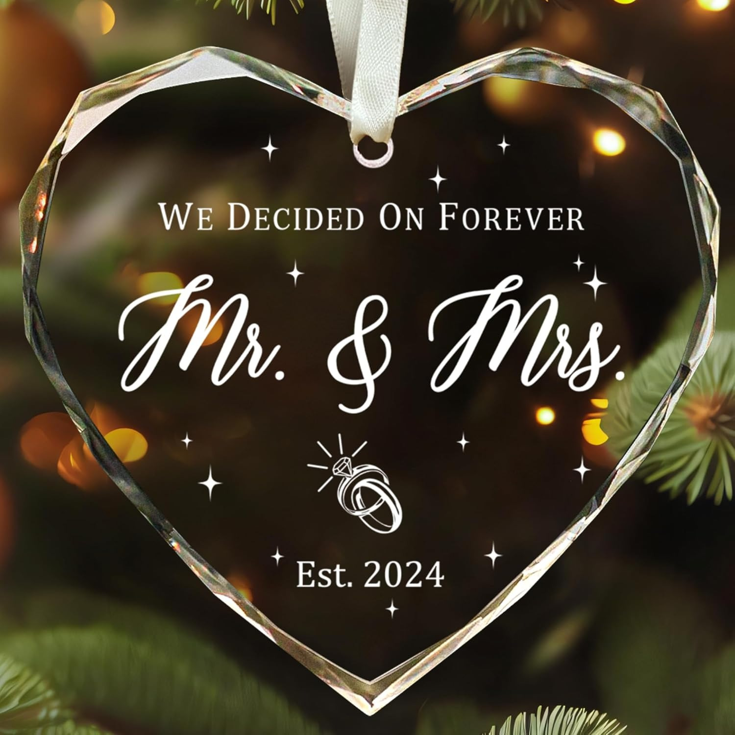 

- Mr And Mrs - For 2024, For Couple, For - Bridal - 1st First Christmas Married 2024 -