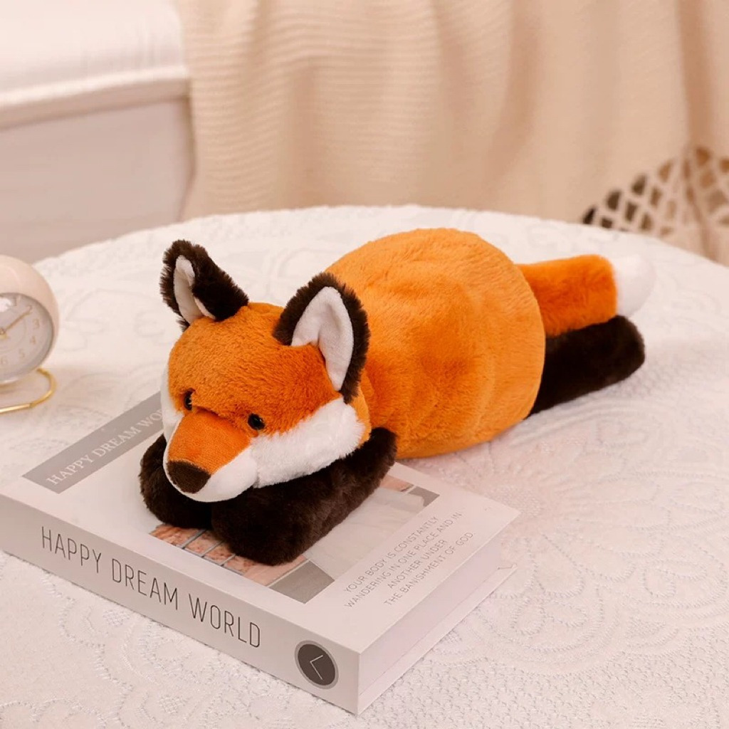 

17.7in Soft Stuffed Animals Fox Plush Cute Cuddly Body Pillow Hug Sleeping Fluffy Toys Bed Decor Plushie Doll Friends Birthday Halloween