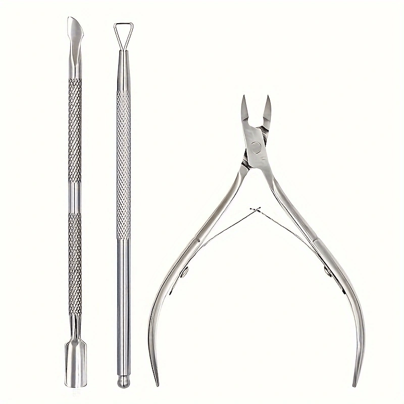 

3-piece High Quality Stainless Steel Dead Skin Remover And Cuticle Nipper Set - Professional Nail Care Tool Kit For Smooth And Precise Nail Grooming