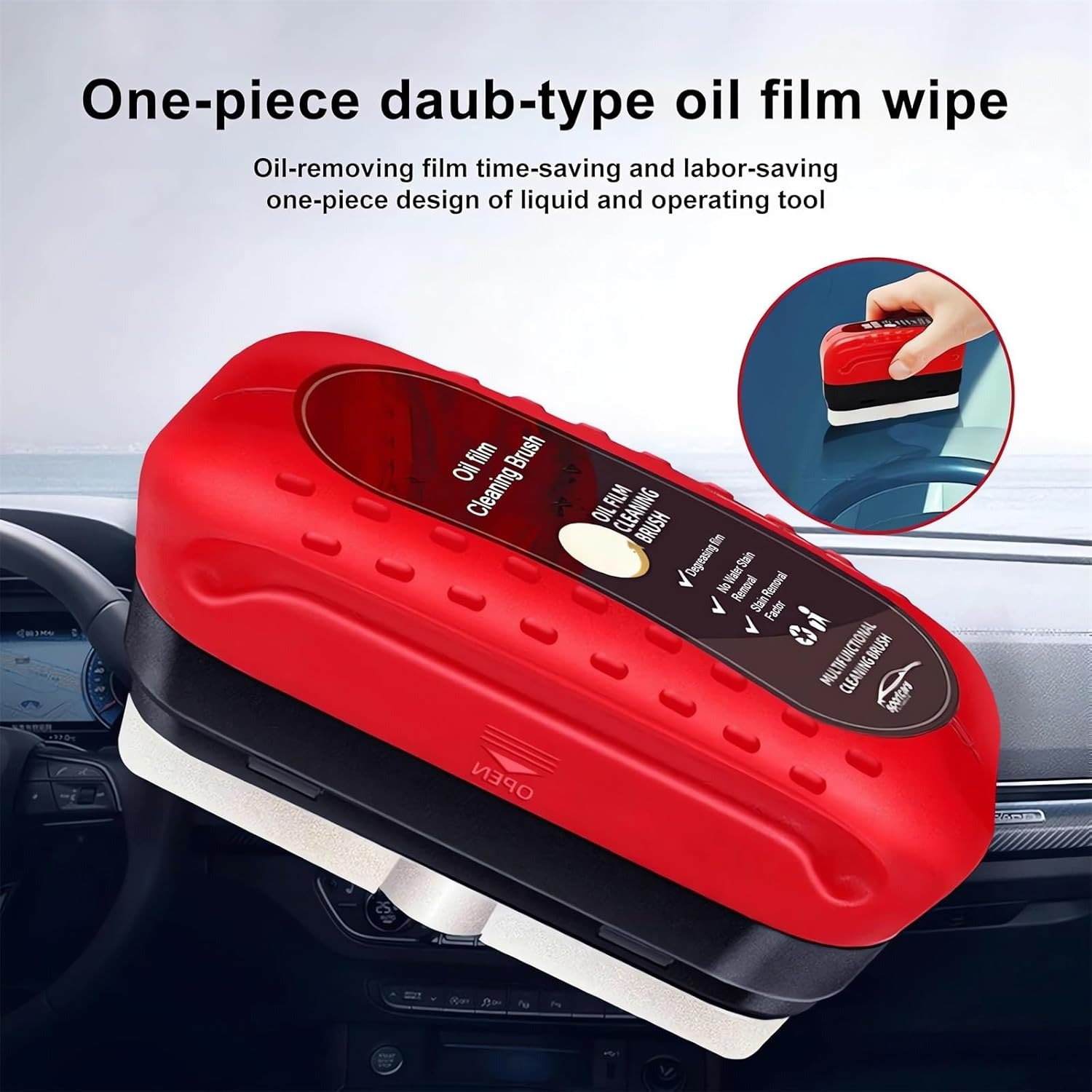 

Automotive Oil Film Cleaning (1pcs), 2024 Cleaning , Windshield For Windshield, Improves Clarity And (red And )