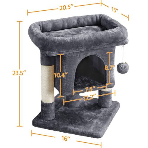 23 5in cat tree tower 2 level cat condo with sisal covered scratching posts furniture for indoor kittens and cats