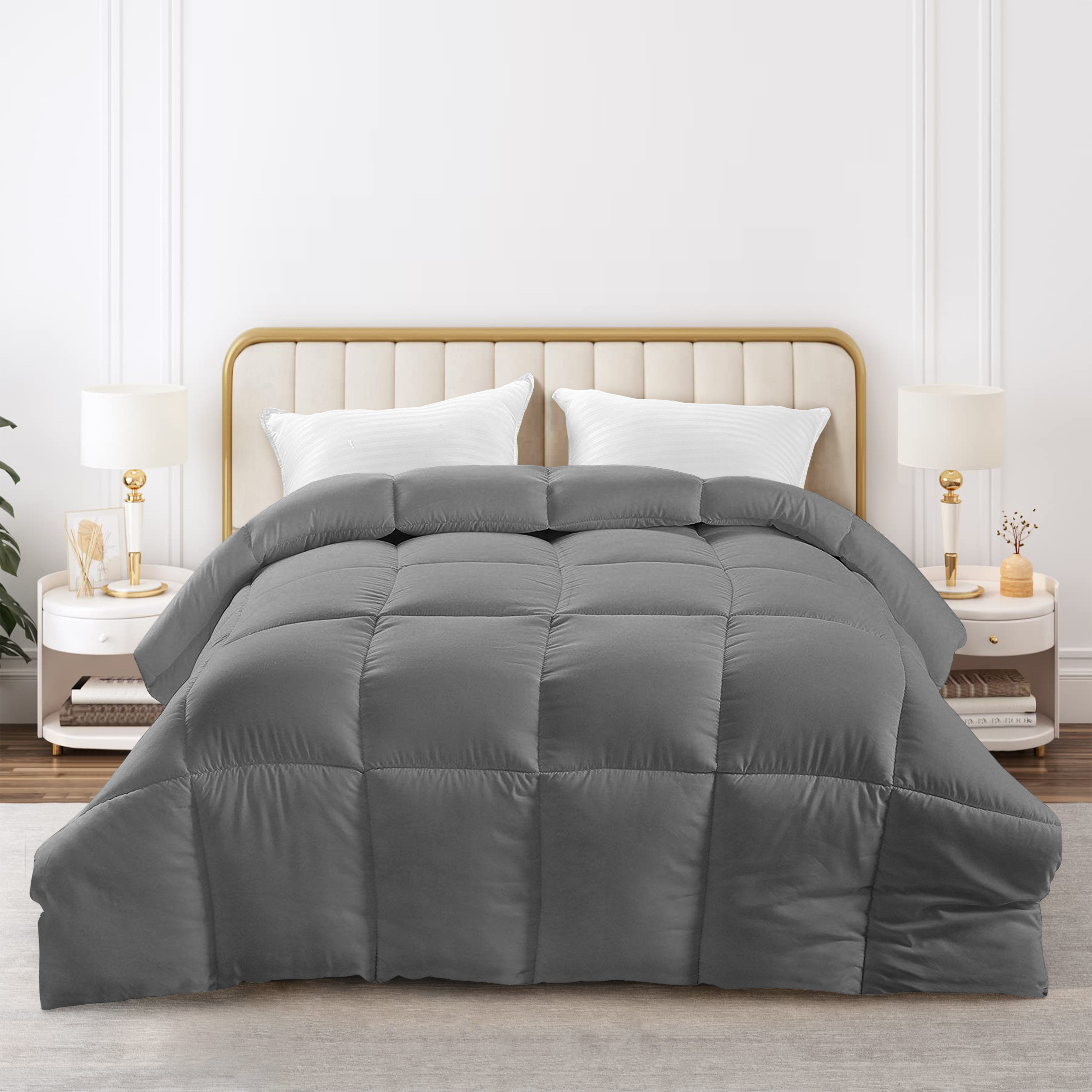 TEMU Comforter - All Season Quilt Comforter For Summer Sleeping With Corner Tabs - Soft, Breathable & Bedroom Decor - Luxurious Box Stitching