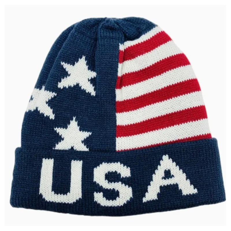 

Unisex Knitted American Flag Beanie/ Usa Hat /knitted American Flag Beanie For All Genders