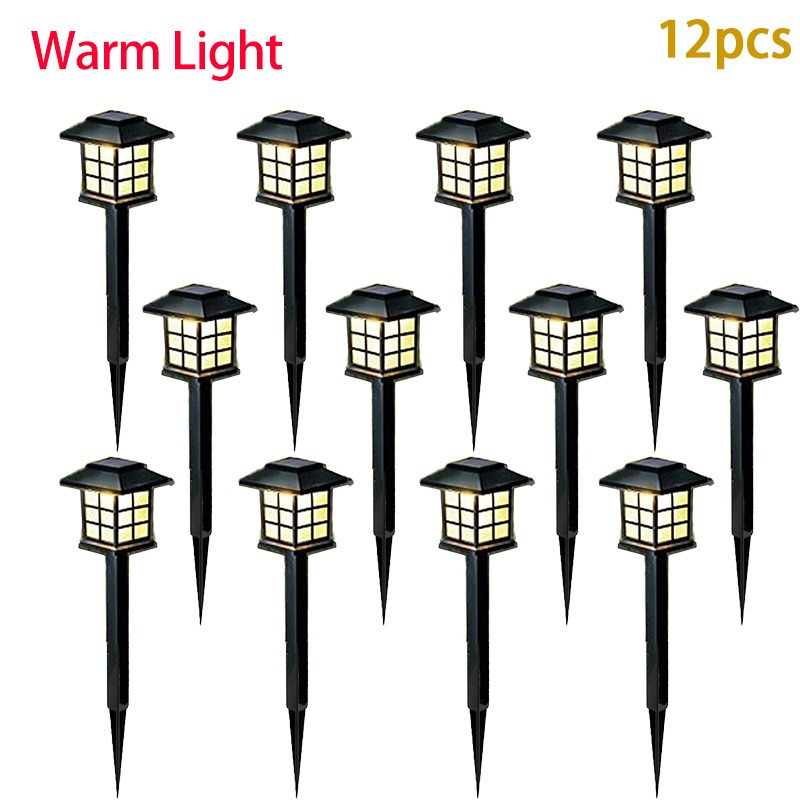 

12 Pcs Pavement Light,solar Outdoor Light,small House Light, Long Lighting Decorative Light. Suitable For Garden, Landscape, Pathway, , Patio, Ip44 Waterproof