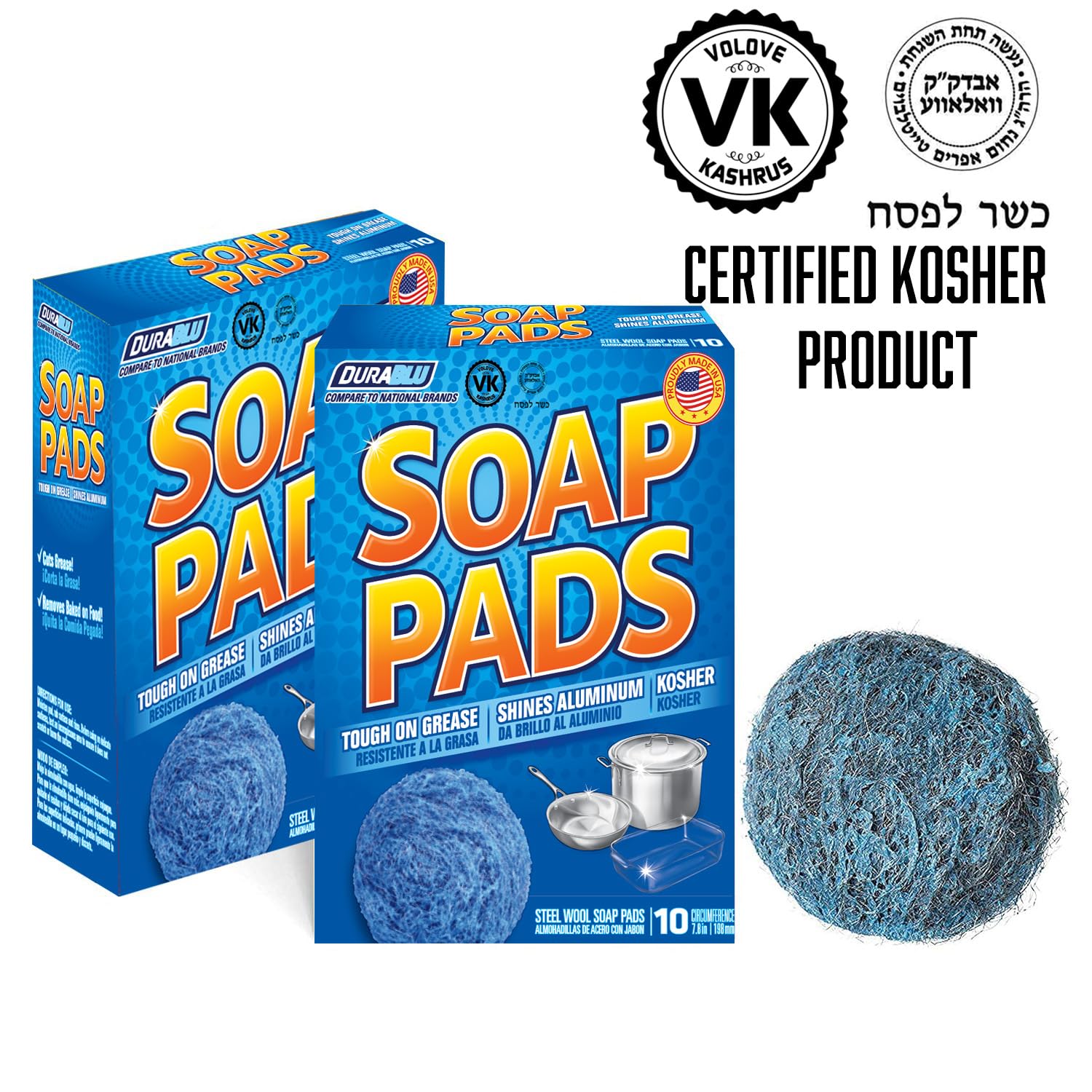 

20 Pack Steel Wool Soap Pads - - Metal Scouring Cleaning Pads For Dishes, Pots, Pans, And Ovens - Pre-soaped Scrubbing Pads For Of Tough Kitchen Grease And Oil