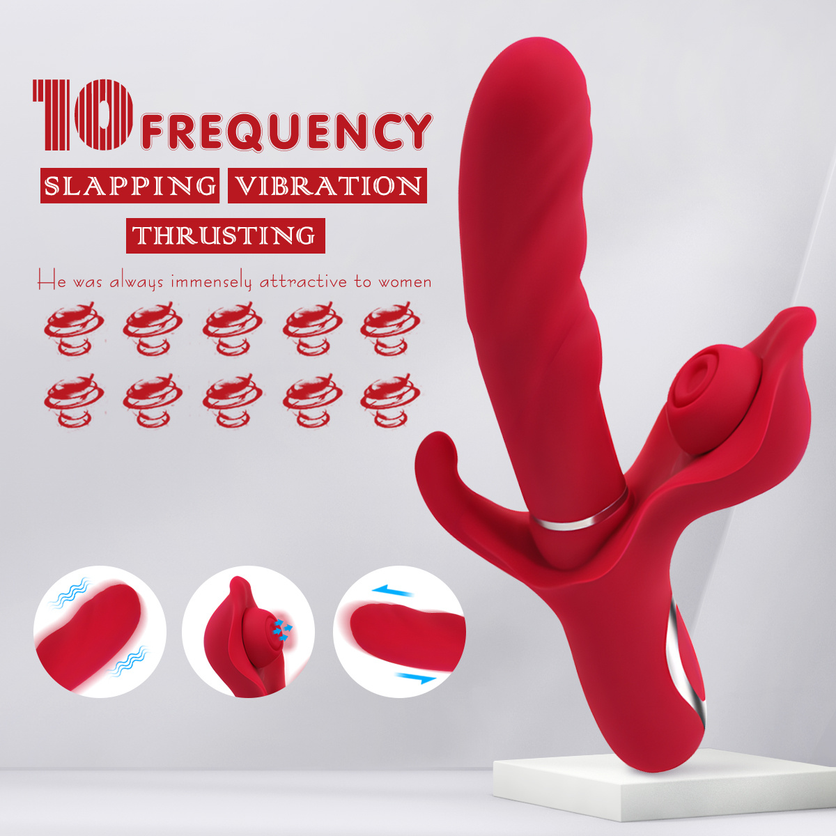 adult toys thrusting   g spot rabbit vibrator 3 in 1  s clitoral stimulator toys with 10 thrusting 10 flapping 10 vibration   adult   toys games for women couples details 1