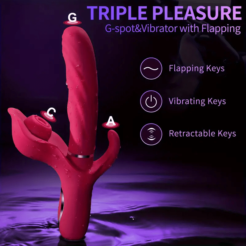 adult toys thrusting   g spot rabbit vibrator 3 in 1  s clitoral stimulator toys with 10 thrusting 10 flapping 10 vibration   adult   toys games for women couples details 3