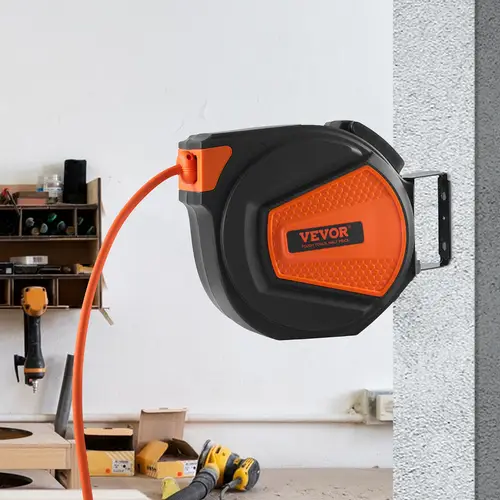 retractable air hose reel 3 8 50 air hose max 300psi air reel with 5 in lead in ceiling wall mount enclosed 180
