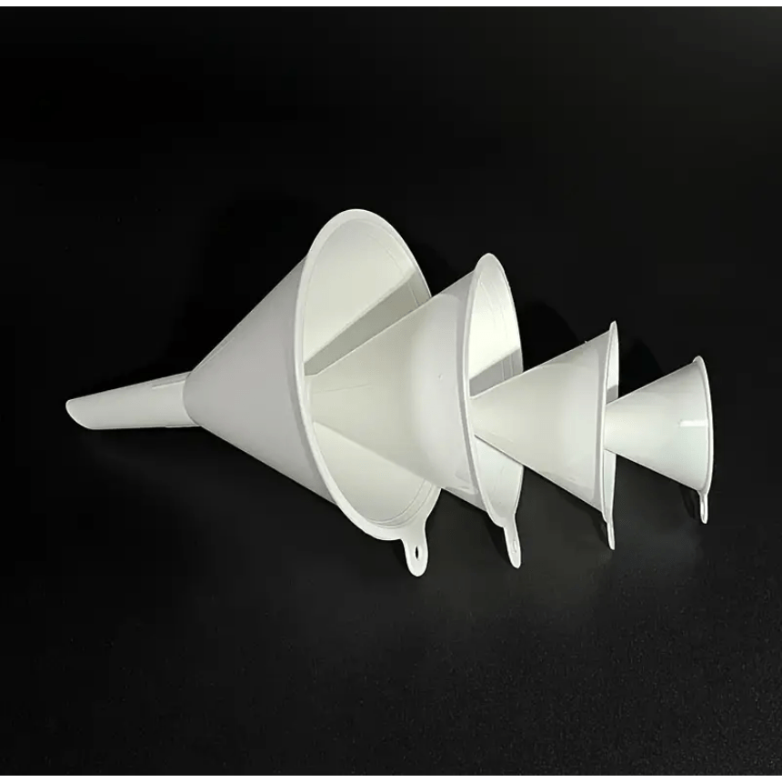 

4-piece Plastic Funnel Set For Kitchen, White Portable Household Oil Funnel Kit