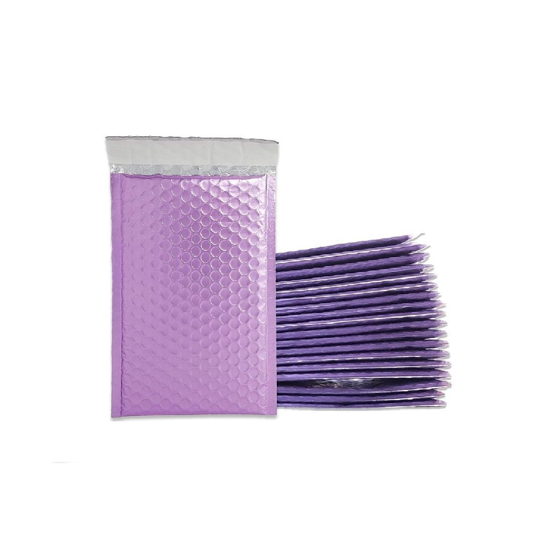 TEMU Matte Metallic Purple Bubble Padded Envelopes Self-sealing Mailers Extra Wide 4x8 (inner 4x7)