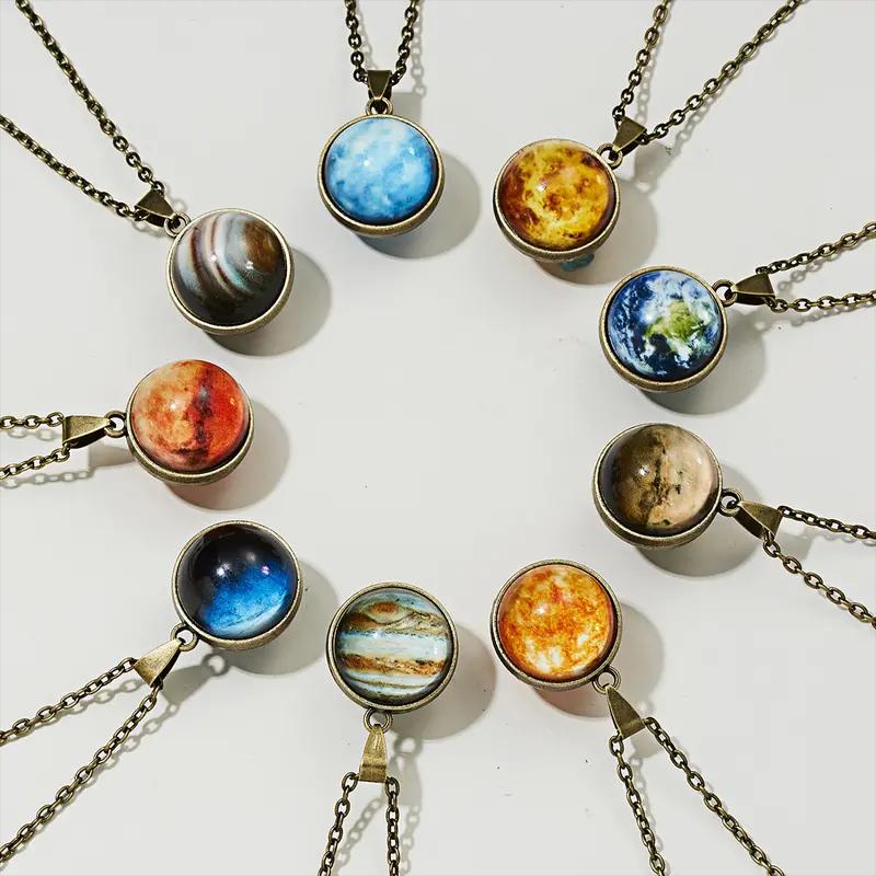 

9pcs Pendant Necklace Double-sided Vintage Pendant Necklace