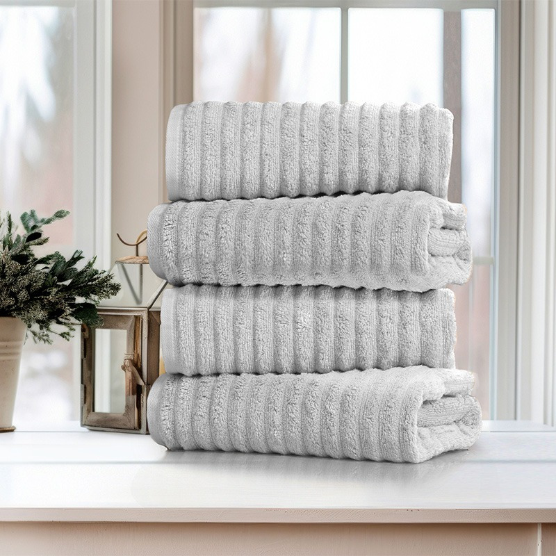 

4-pack Ribbed Bath Towel Set In (27" X 54") - , Absorbent, And