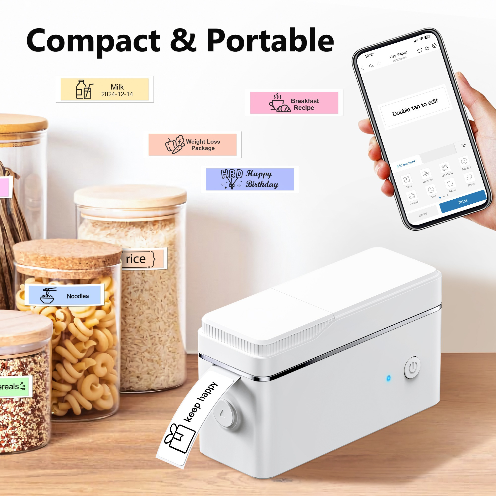 

P31s Label Maker Machine With Tape, Portable Thermal Printer, Inkless Label Makers For Home/offic/business, Sticker Maker Mini Label Maker With Multiple Templates (white)