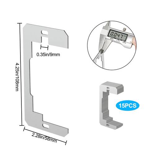 15pcs wall plate spacer fit device level plate receptacle spacers shims leveler for loose electrical outlet fix