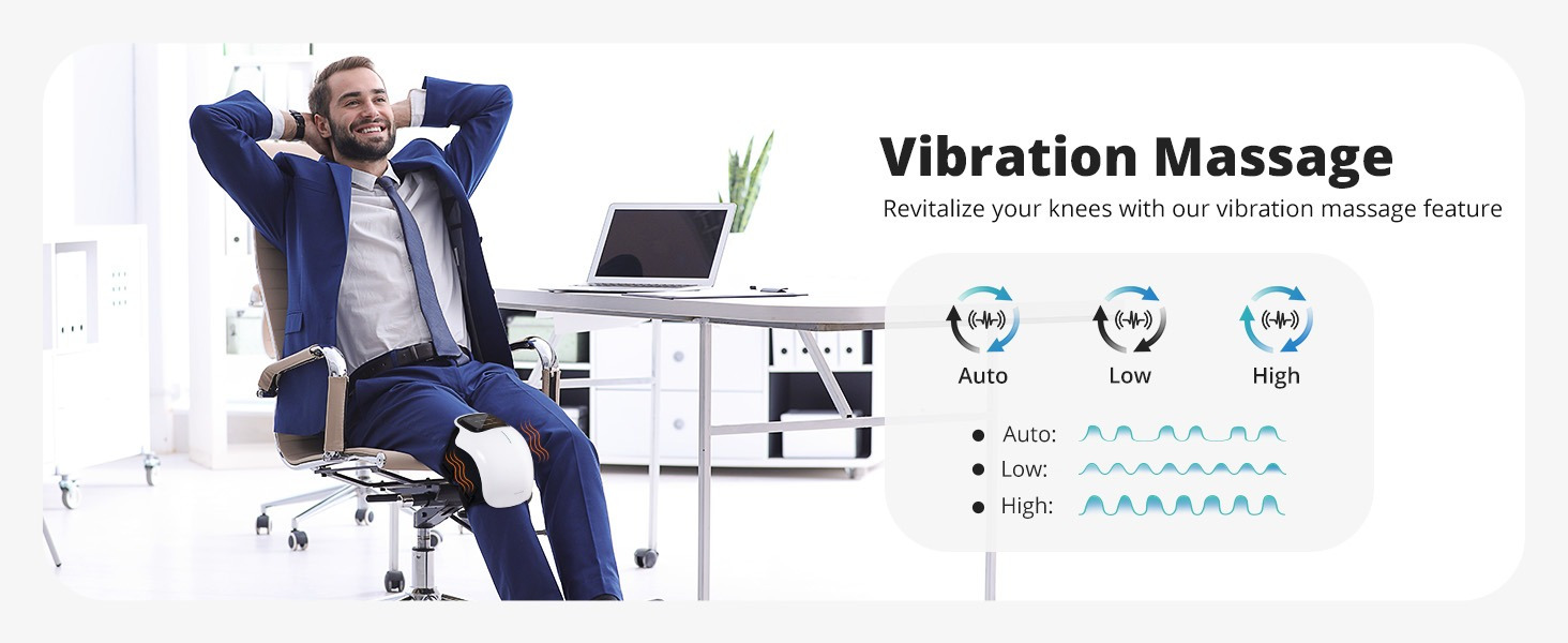 Medcursor Knee Massager with Heat, Cordless Knee Massager with 3 Heating Levels & 3 Vibration Modes, Heated Knee Massager with Large LED Screen, Adjustable Straps and Timer, Gift for Men & Women,As A Christmas Gift for Parents details 2