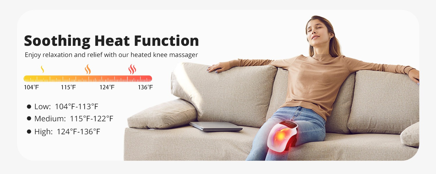 Medcursor Knee Massager with Heat, Cordless Knee Massager with 3 Heating Levels & 3 Vibration Modes, Heated Knee Massager with Large LED Screen, Adjustable Straps and Timer, Gift for Men & Women,As A Christmas Gift for Parents details 1