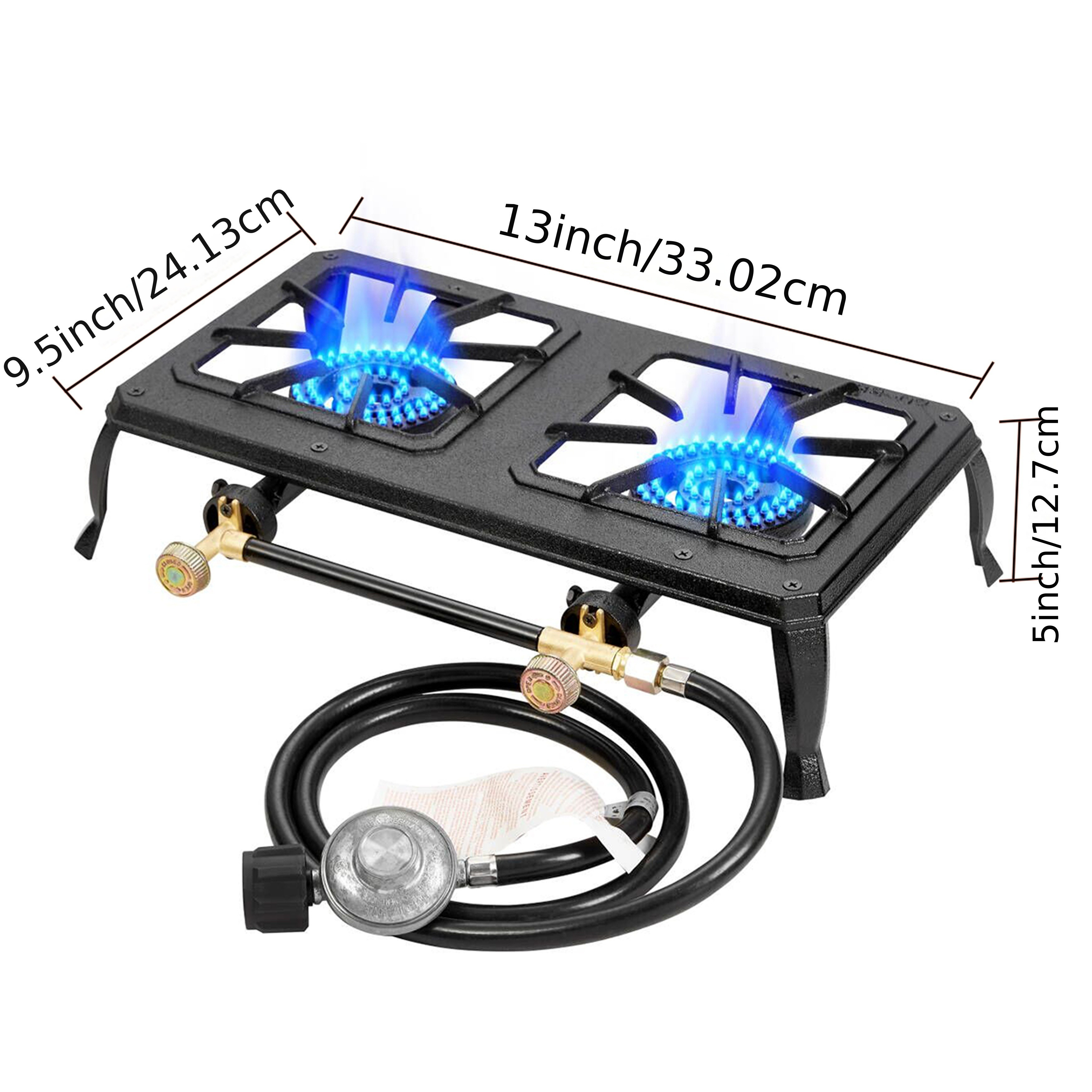Vivicreate Double Burner Propane Stove – Portable Outdoor Gas Cooker with CSA Certified Regulator & Hose for Camping Gear, BBQ Grill, Tactical Cooking, Home Brewing & Turkey Fry – Survival Kit Essential