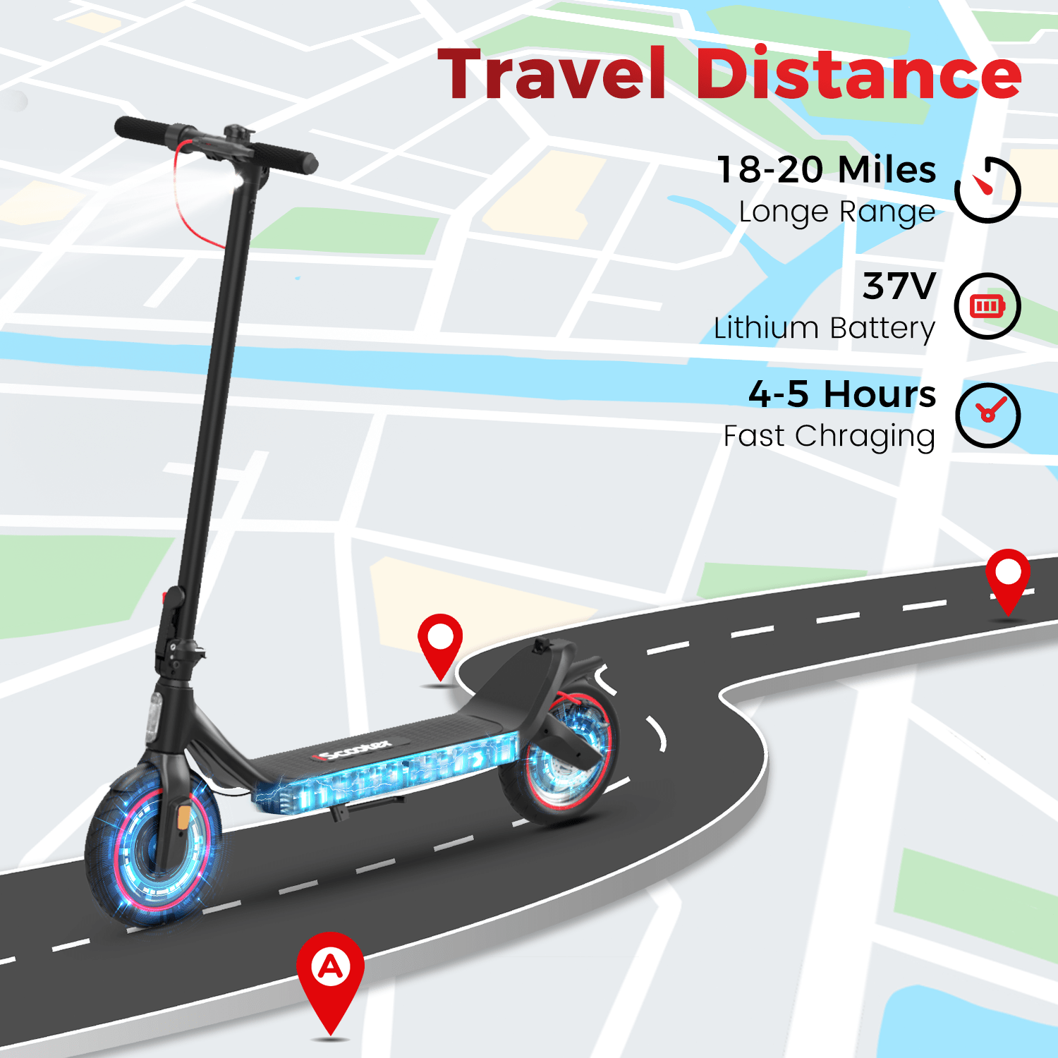 20 range 350w electric scooter 15 6 mph 8 5 pneumatic road tires dual braking system and wide pedal folding commuter electric scooter for adults i8l details 1