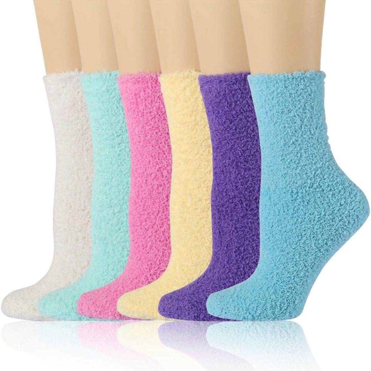 

6 Pairs Fuzzy Slipper Socks For Women Warm Cozy Fluffy Comfy Sock For Girls For Winter Gifts