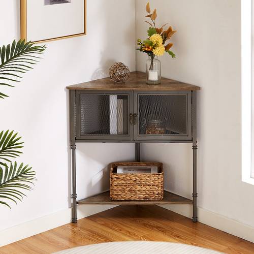 corner cabinet 3 tier corner table with open shelf metal frame storage shelf for small room kitchen bathroom