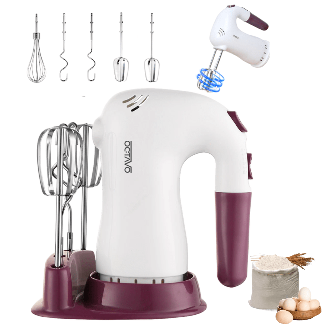 

Hand Mixer Electric, 400w Food Mixer 5 Handheld Mixer, 5 Stainless Steel Accessories, Kitchen Mixer With Cord For Cream, Cookies, Dishwasher Safe