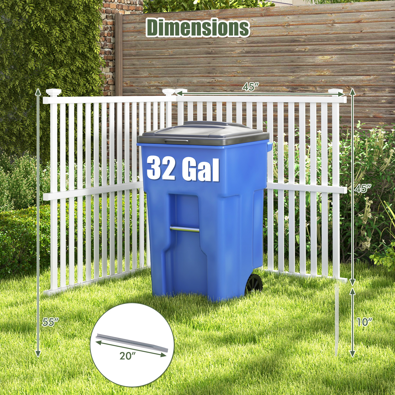 COSTWAY Air Conditioner Fence Panel, 45