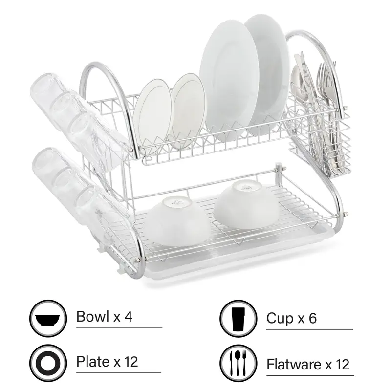2 tier Dish Rack easy Assemble Large Capacity Dish Drying - Temu
