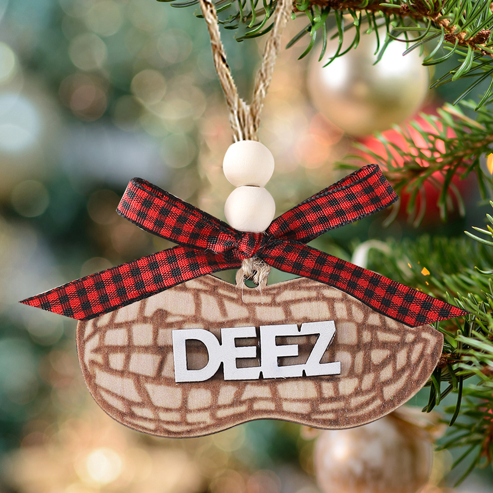 

1 Wooden Pendant - Humorous Adult Decoration, Double Wooden Car Bow