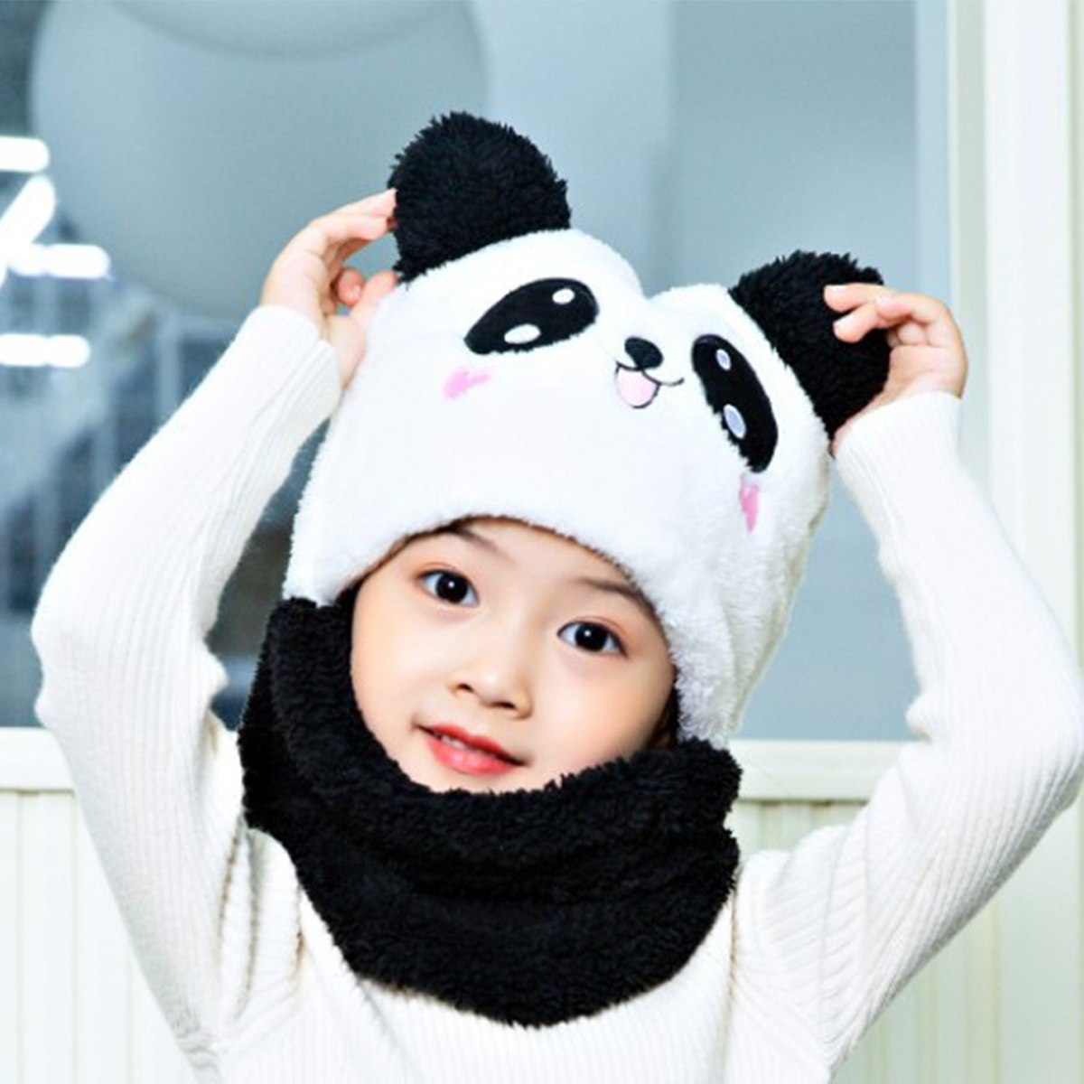 

Cute Cartoon Warm Hat And Scarf Set - Comfortable Winter Accessories For Teens With Neck Protection