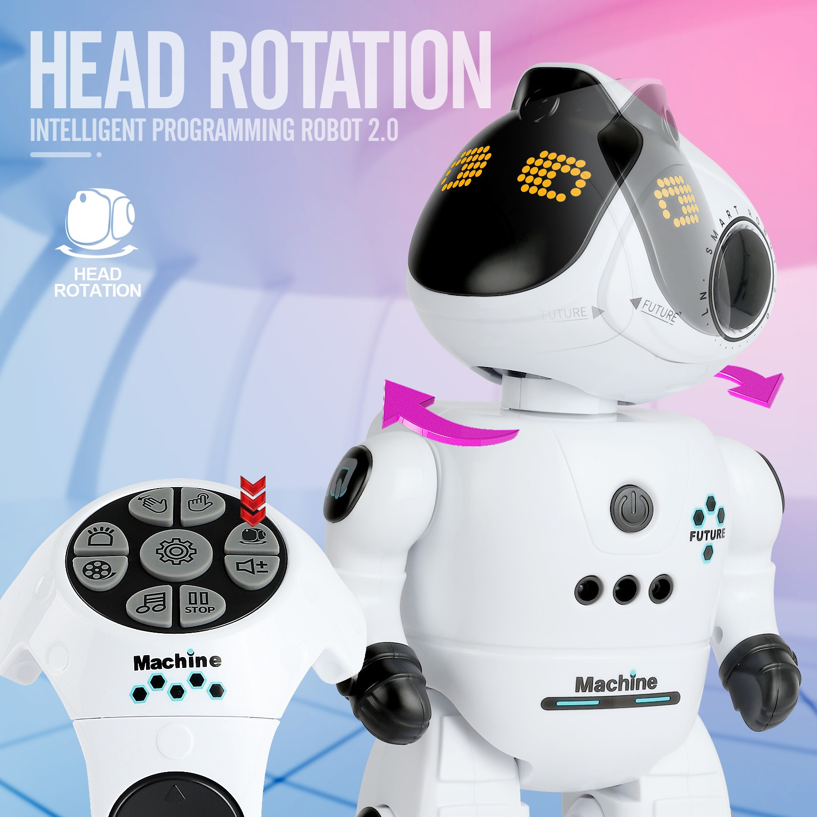 Smart RC Robot Remote Control Robo Toys RC Robots with Gesture Control and Interactive Intelligent Programming Warriors as Christmas Gift for Kids 5-7