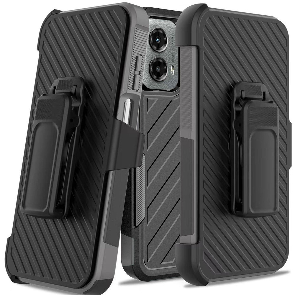 

For Motorola 2024 Phone Case, Hybrid Armor Case With Belt Clip Holster Cover