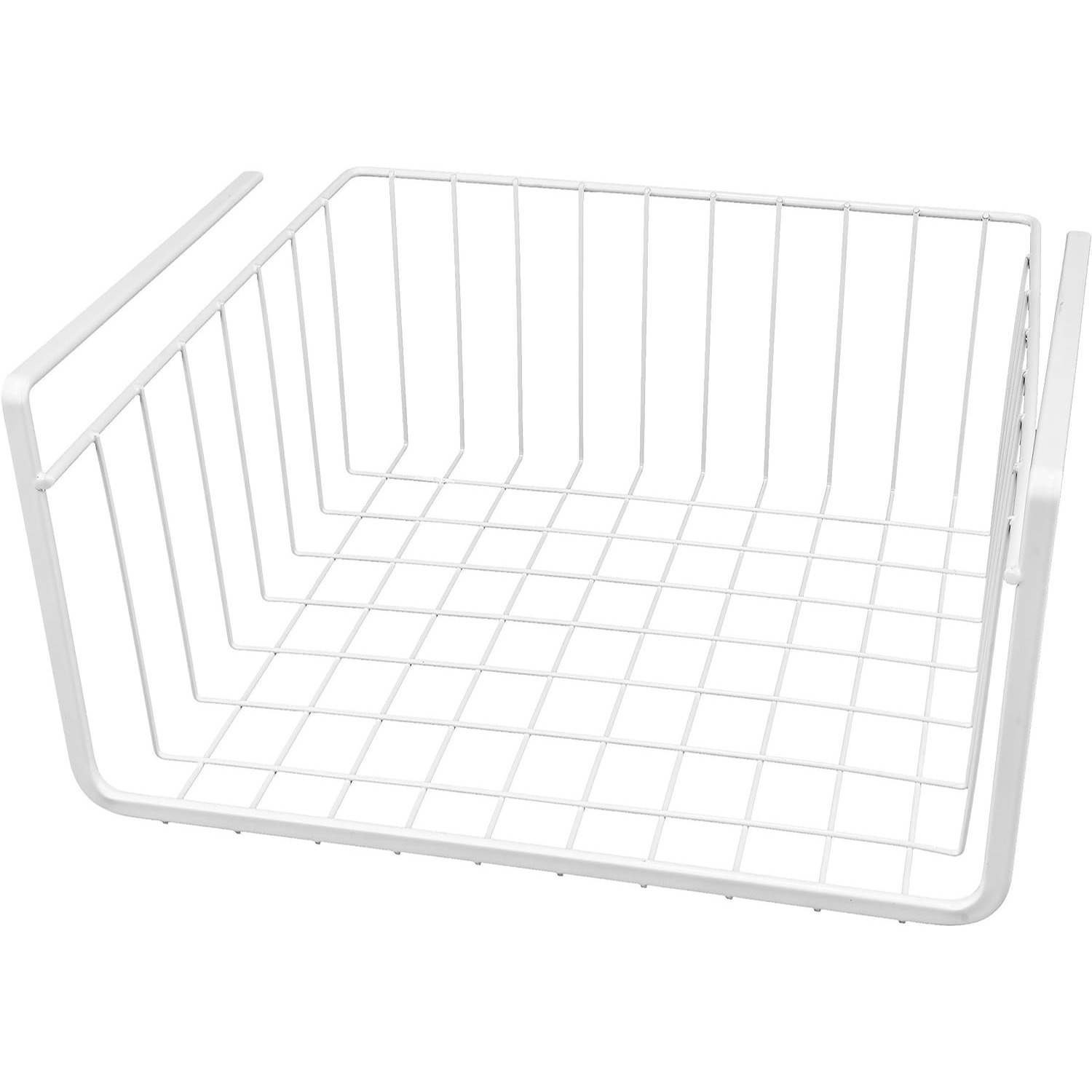 

White Wire Under Shelf Storage Organization Basket 11-inch