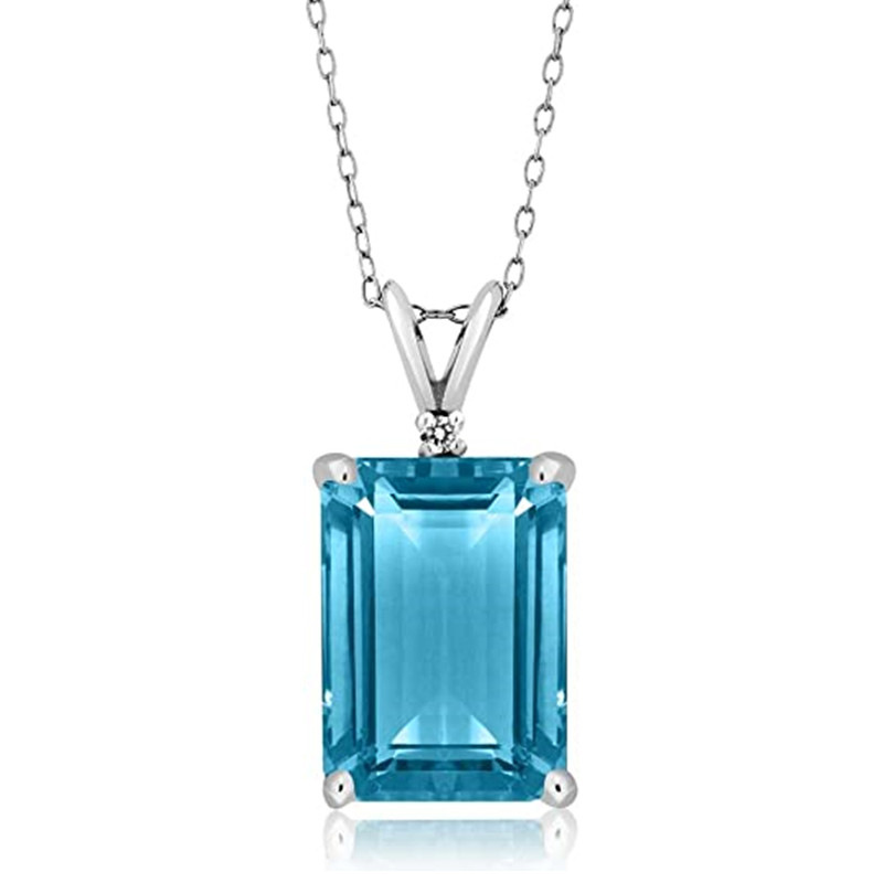 

Square Gem Four-claw Necklace Pendant Clavicle Chain Pendant Light Luxury Gift Necklace