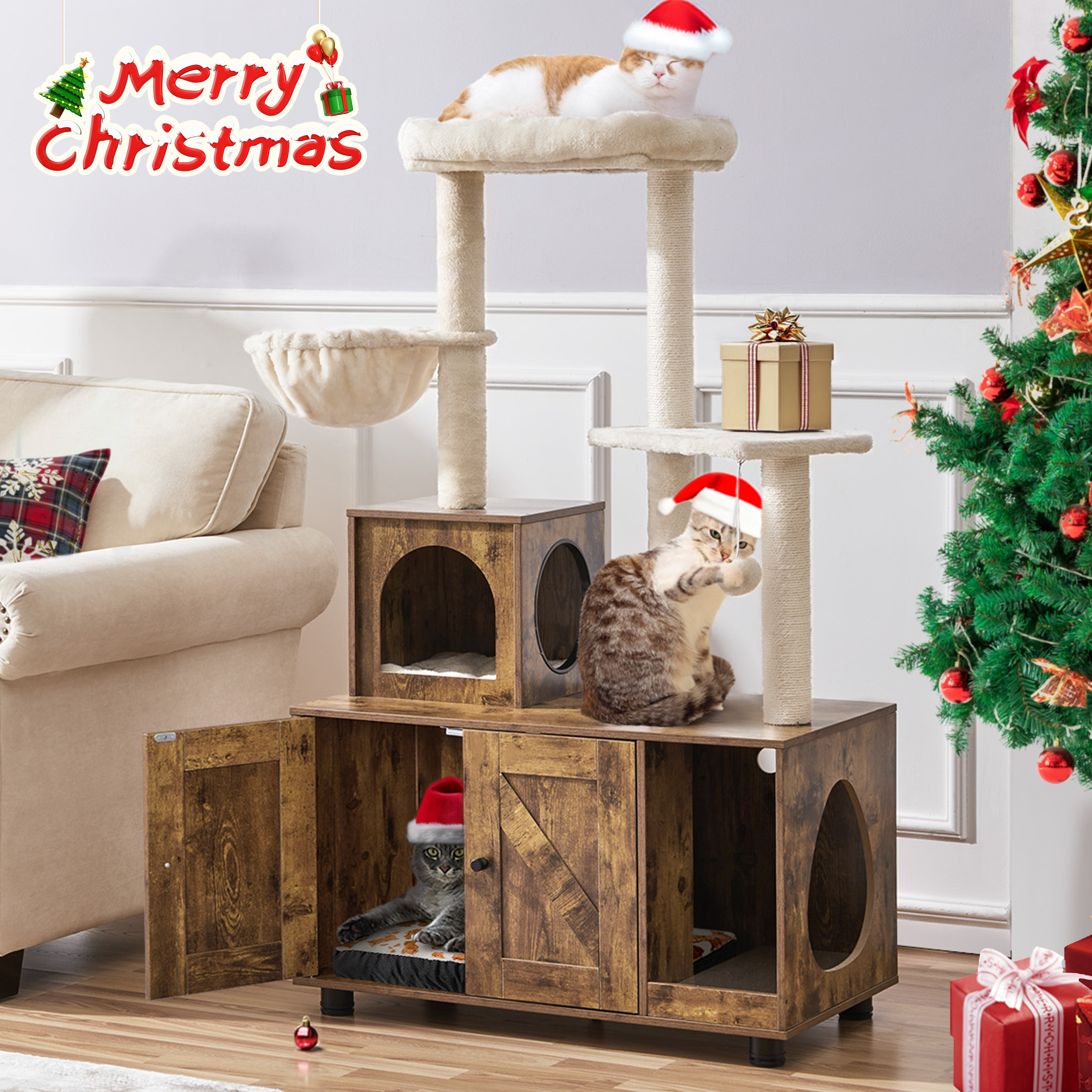 cat tree houses indoor sold on Temu United States