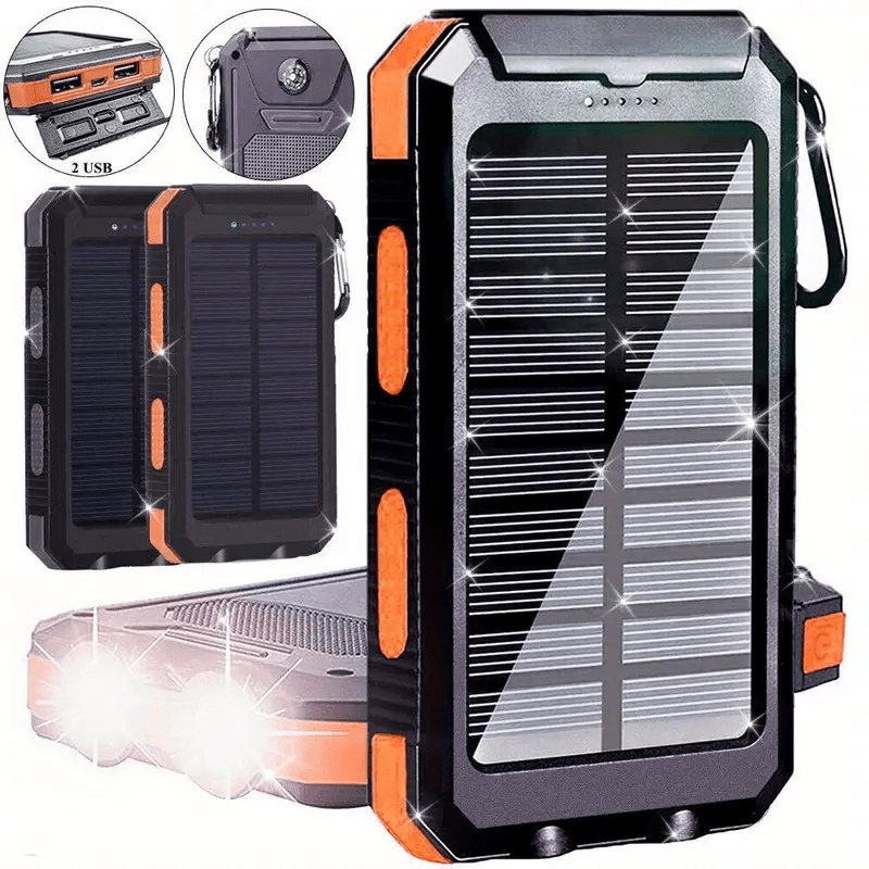 

Rechargeable Mobile Power, Solar Mobile Power With Flashlight/usb/micro Interface/compass For Mobile Digital Electronic Devices, Long Durability, Travel Camping, Led Flashlight, Mountaineering .