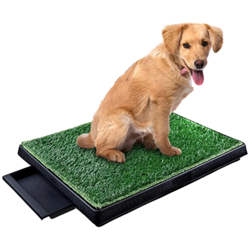 TEMU Dog Potty For Indoor Or Outdoor, Artificial Grass Training Mat With Baffle, Reusable, Alternative Puppy Mat, Portable Dog Toilet, Suitable For Small/medium Sized Dogs, A Of Sizes Can