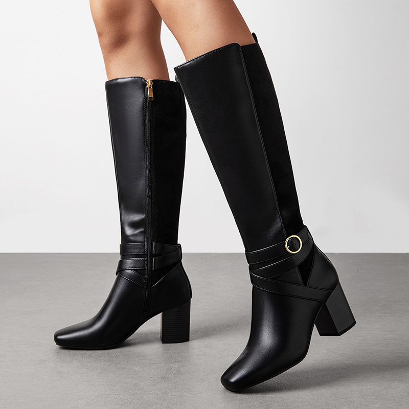 Bottes Femme Mode Sur Le Genou - Talons Mi-hauteur, Plateforme - Taille 8 - Occasion