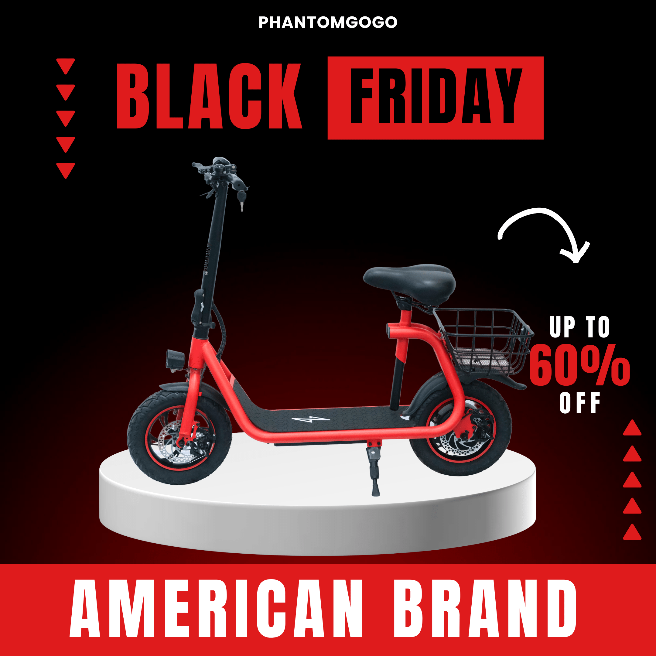 

Phantomgogo For Adults - Aluminum Body Foldable Scooter With Seat & Carry Basket - 450w Brushless Motor 36v - 15.5mph 265lbs Max E Mopeds For Adults