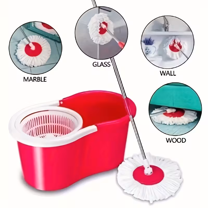 360 spin mop and   set for home wet dust mop for floor cleaning with 2 mop heads Product details 3