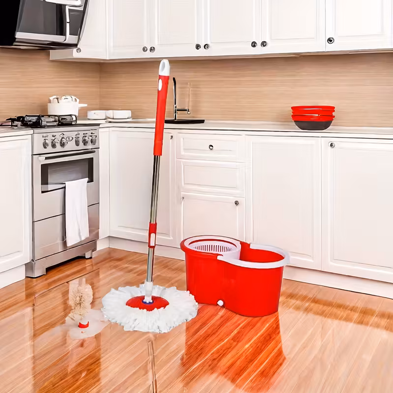 360 spin mop and   set for home wet dust mop for floor cleaning with 2 mop heads Product details 1